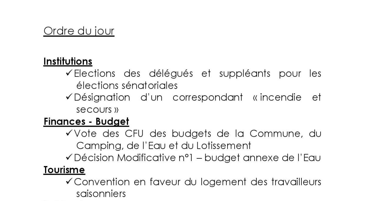 Prochain Conseil Municipal vendredi 5 juin 2026 à 12h15