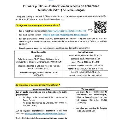 Enquête publique - Scéma de Cohérence Territoriale (SCoT)